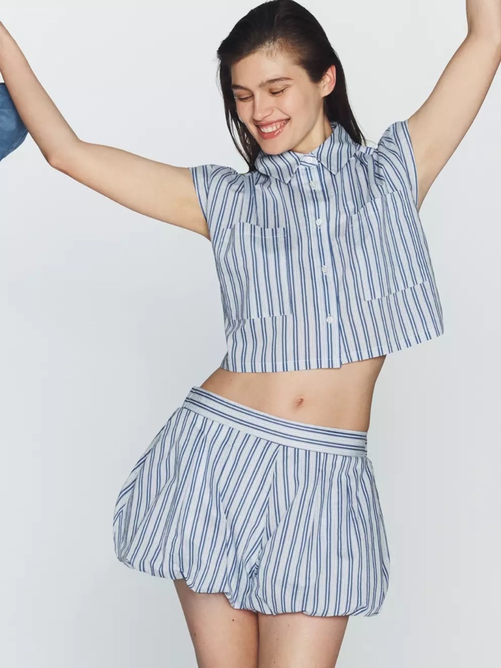 NWT ANTHROPOLOGIE Maeve Bubble Short & Top set striped